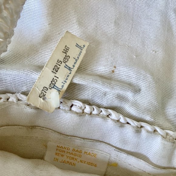 VTG Crochet Raffia Long strap Embroidered Floral Pouch Bag Purse - Picture 5 of 6